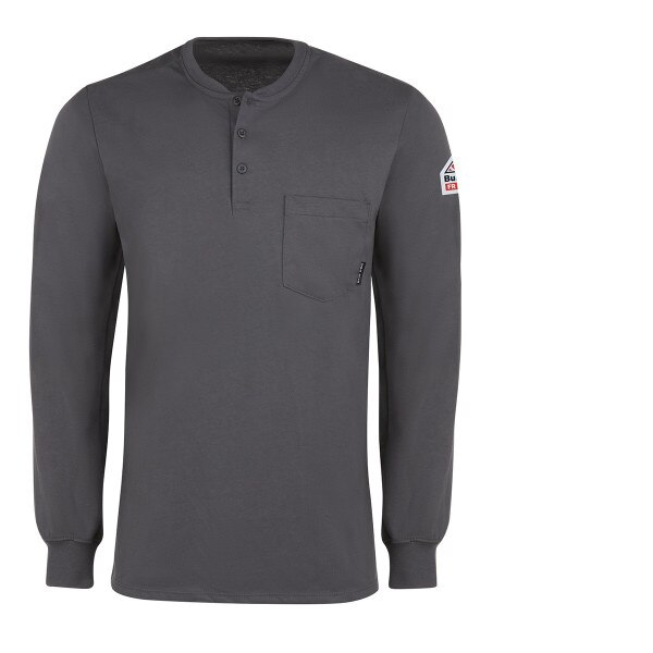 Bulwark Men's FR Lightweight Henley in Charcoal